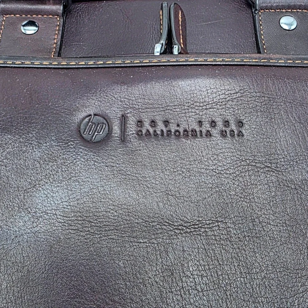 HP Elite Top Load T9H72AA Columbia Leather Laptop Bag with RFID Pocket